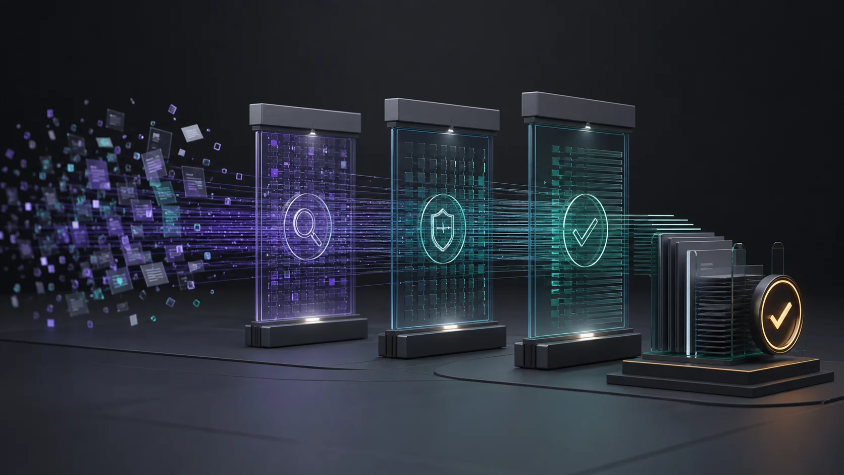 AI success claims passing through three evidence verification checkpoints