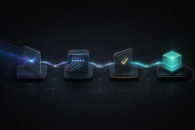 Abstract AI workflow speed and task completion illustration